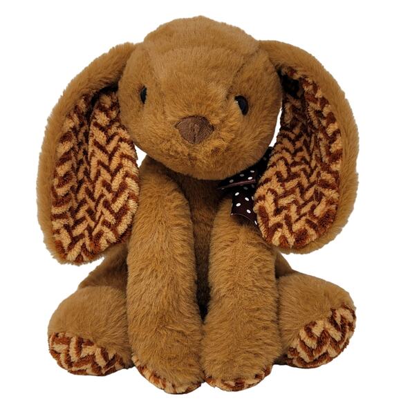 Bunny Rabbit Plush Hug & Luv Brown Soft Cuddly Sitting 9.5" Stuffed Animal To - Picture 1 of 8
